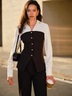 2 in 1 Button Slit Slim Polo Shirt