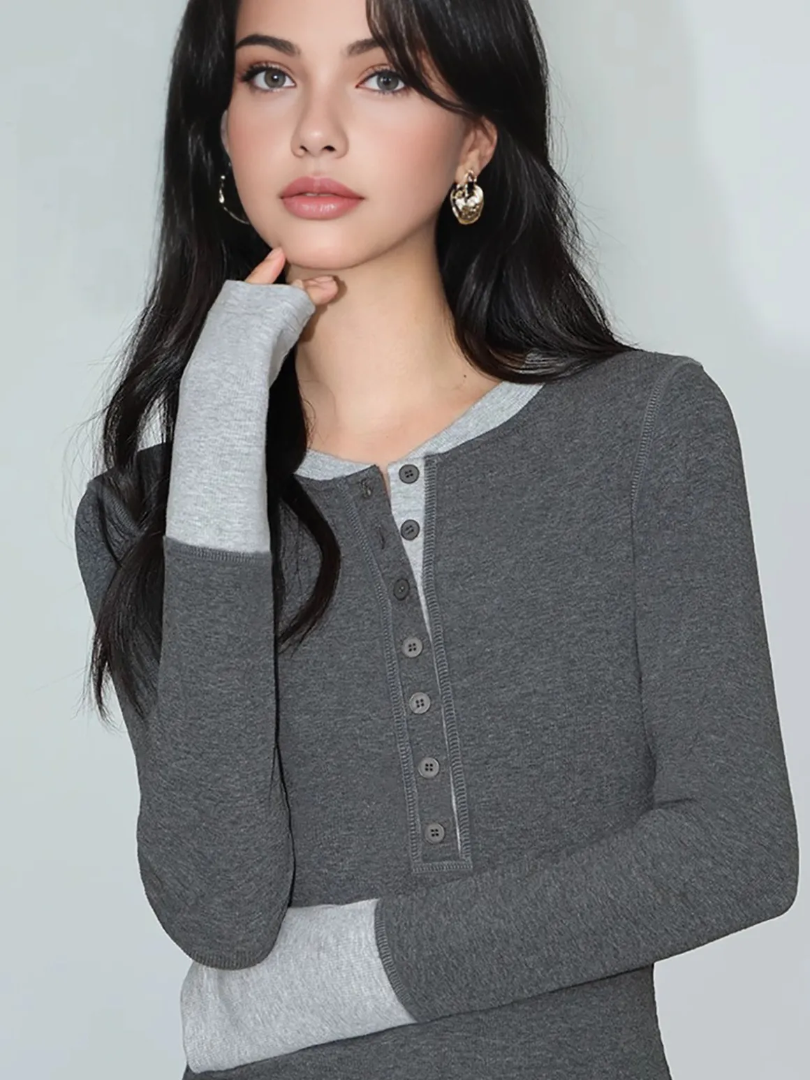 2 in 1 Color Block Jersey Top