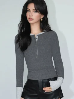 2 in 1 Color Block Jersey Top
