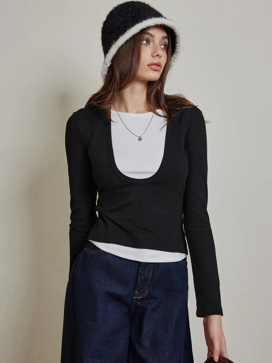 2 in 1 Color Block Jersey Top