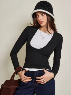 2 in 1 Color Block Jersey Top