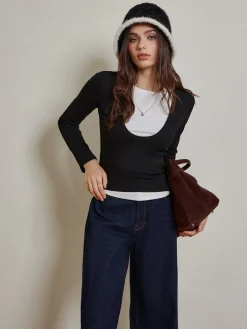 2 in 1 Color Block Jersey Top