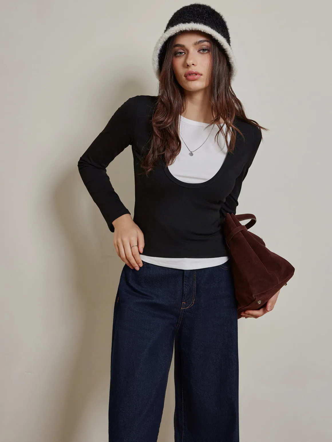 2 in 1 Color Block Jersey Top