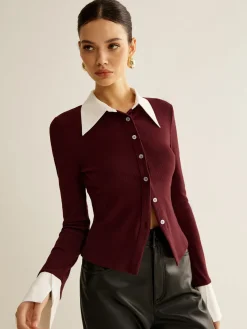 2 in 1 Contrast Binding Button Shirt
