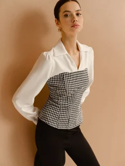2 in 1 Houndtooth Polo Shirt
