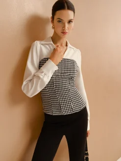2 in 1 Houndtooth Polo Shirt