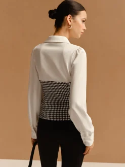 2 in 1 Houndtooth Polo Shirt