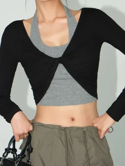 2 in 1 Knotted Crop Top