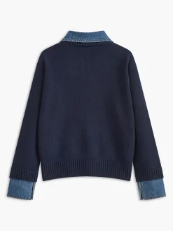 2 in 1 Panel Lapel Sweater