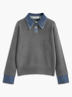 2 in 1 Panel Lapel Sweater
