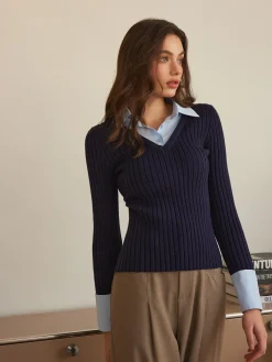 2 in 1 Slim Polo Sweater