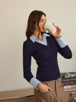 2 in 1 Slim Polo Sweater