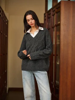 2 in 1 Twist Polo Sweater