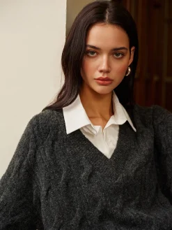 2 in 1 Twist Polo Sweater