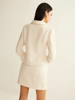 3/4 Length Sleeve Tweed Blazer