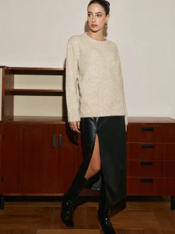Adjustable Scarf Wool-Blend Sweater