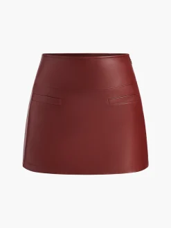 A-Line Faux Leather Mini Skirt