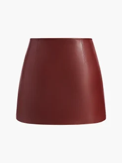 A-Line Faux Leather Mini Skirt