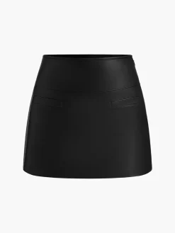 A-Line Faux Leather Mini Skirt