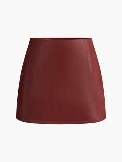 A-Line Faux Leather Mini Skirt