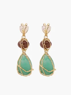 Alloy Net Water Drop Earrings
