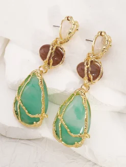 Alloy Net Water Drop Earrings