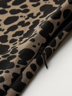 Asymmetric Collar Printed Short Dress