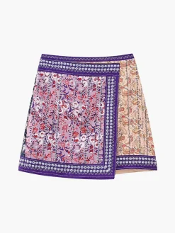 Asymmetric Floral Printed Mini Skirt