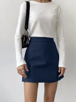 Asymmetric Layered Split Mini Skirt