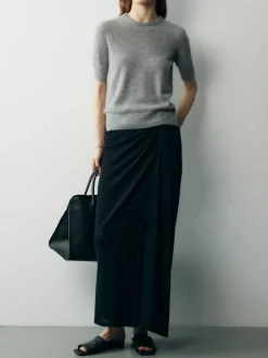 Asymmetric Off Shoulder Ruched Two Piece Skirt Set