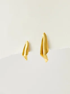 Asymmetric Paper Airplane Pleated Earrings