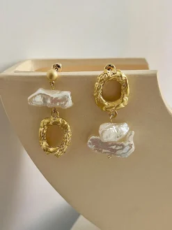 Asymmetric Pearl Earrings