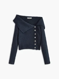 Asymmetrical Breasted Knit Top