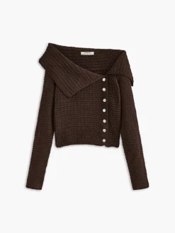Asymmetrical Breasted Knit Top