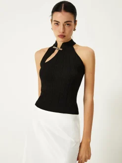 Asymmetrical Button Sweater Vest