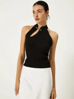 Asymmetrical Button Sweater Vest