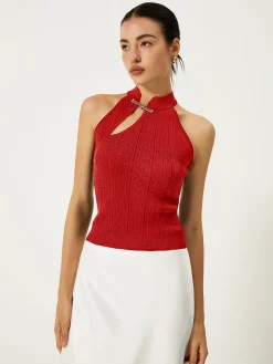 Asymmetrical Button Sweater Vest