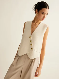 Asymmetrical Button Sweater Vest