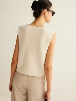 Asymmetrical Button Sweater Vest