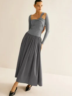 Asymmetrical Chic Panel Pleated Dress