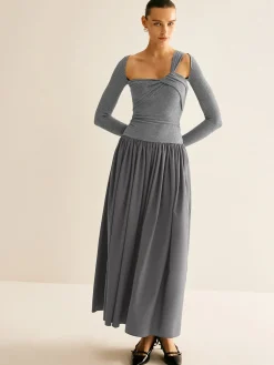 Asymmetrical Chic Panel Pleated Dress