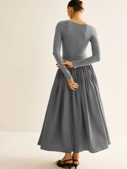Asymmetrical Chic Panel Pleated Dress