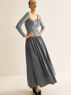 Asymmetrical Chic Panel Pleated Dress