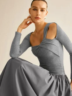 Asymmetrical Chic Panel Pleated Dress