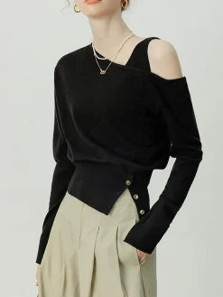 Asymmetrical Cold Shoulder Sweater Co-ords