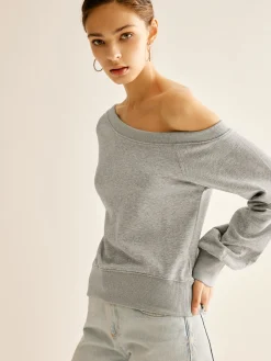 Asymmetrical Cold Shoulder Sweatshirt