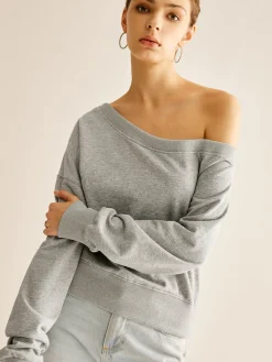 Asymmetrical Cold Shoulder Sweatshirt