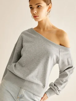 Asymmetrical Cold Shoulder Sweatshirt