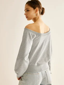 Asymmetrical Cold Shoulder Sweatshirt