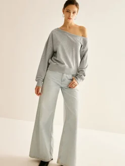 Asymmetrical Cold Shoulder Sweatshirt
